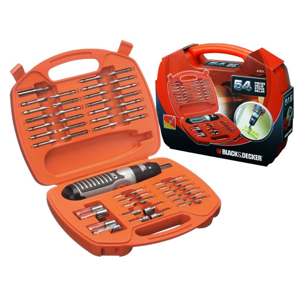 A7071  54 szt. zestaw akcesoriów wkręt.+wkrętak