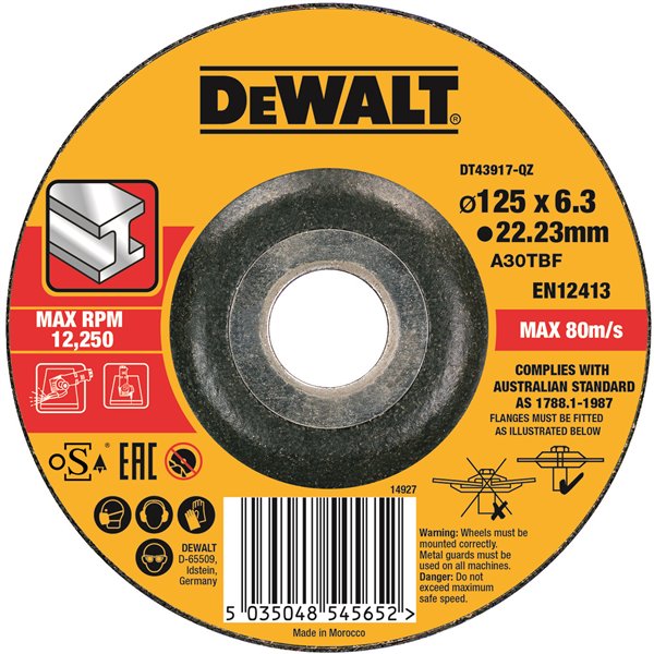 DT43917 Tarcza 125x6mm do szlifowania metalu