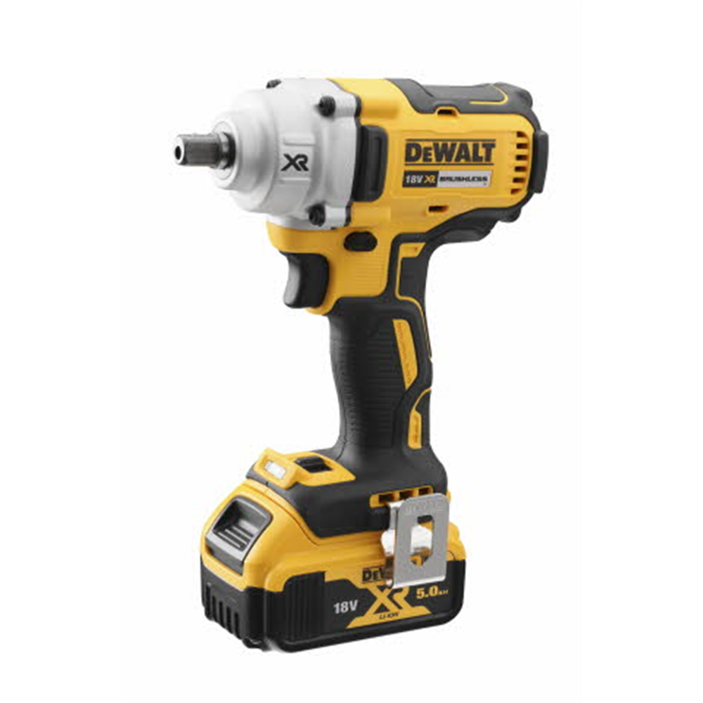 DCF894HP2 Kompaktowy akumulatorowy klucz udarowy z systemem inteligentnego doboru momentu obrotowego z kufrem, 2x bateriami 5Ah 