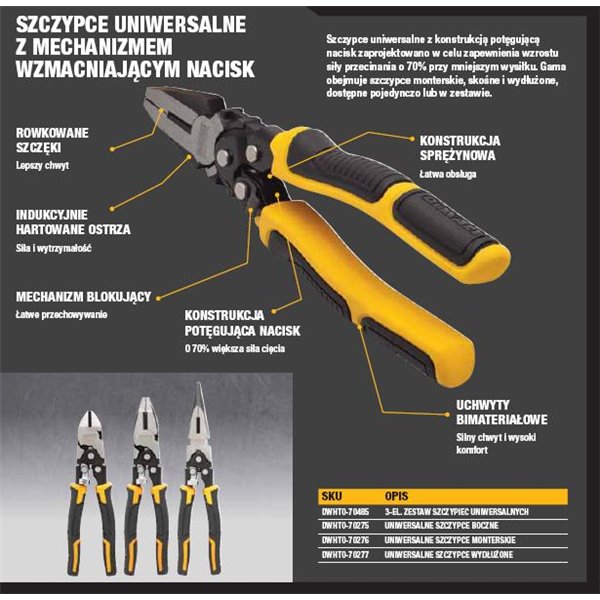 DWHT0-70275 Szczypce uniwersalne boczne