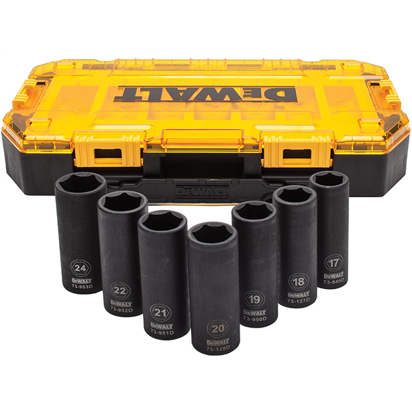 DWMT74737-0 7 el. zestaw głębokich nasadek udarowych 1/2" 