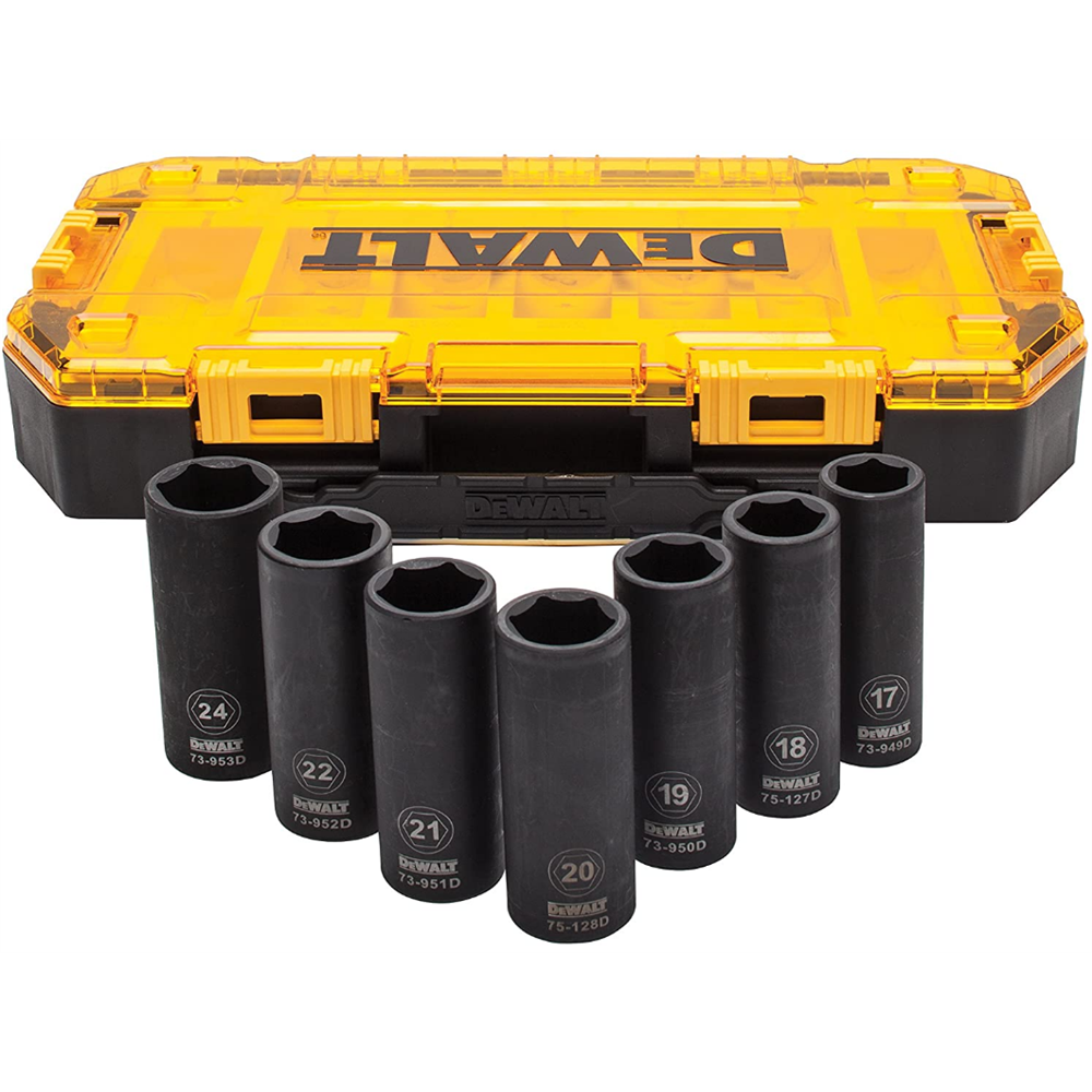 DWMT74737-0 7 el. zestaw głębokich nasadek udarowych 1/2" 