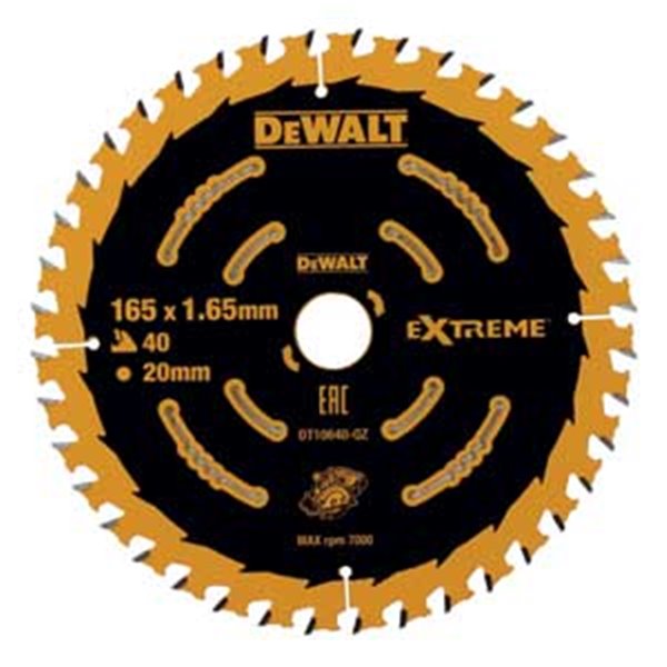 DT10640 piła do zagł.165mm,40ząb.,2.0mm,+5° ATB