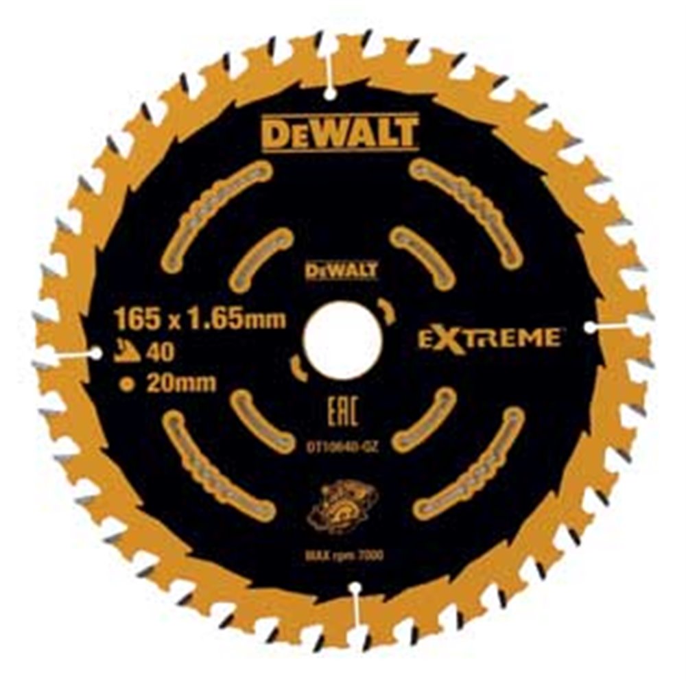 DT10640 piła do zagł.165mm,40ząb.,2.0mm,+5° ATB
